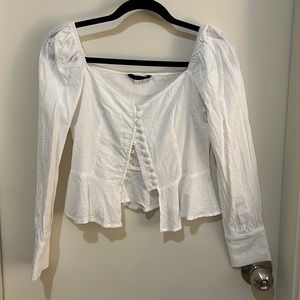 White peplum crop top